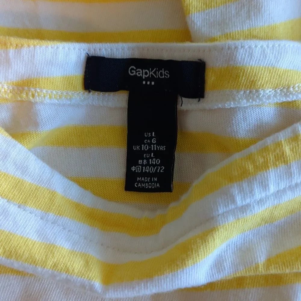 Gap kids striped yellow and white dress size L